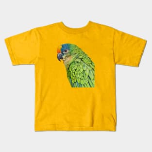 Amazon Parrot bird painting (no background) Kids T-Shirt